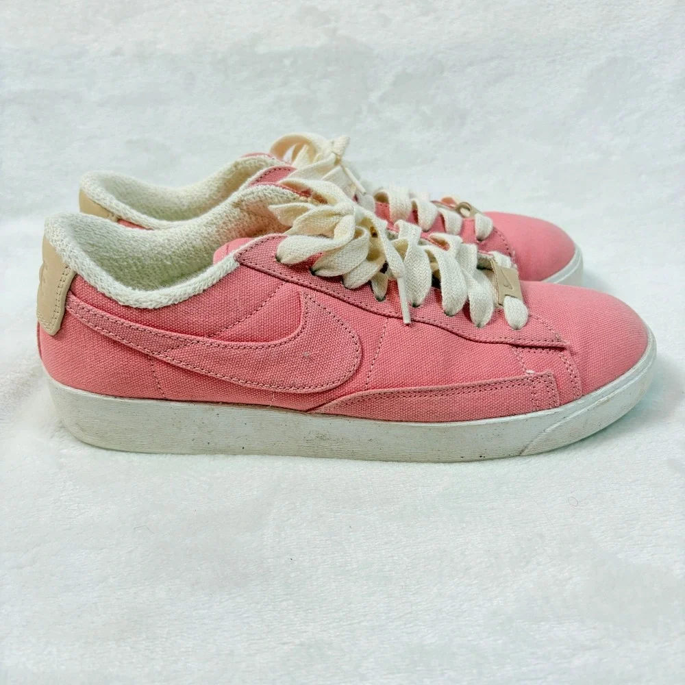 Nike Blazer Low‎ Women 8.5 Pink Good Natural Dye Canvas AV9371-600 Sneaker